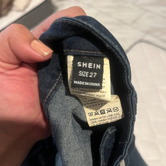 SHEIN ICON Women's Criss Cross Strap High Waist Flared Bottom Jeans - Picture 15 of 15